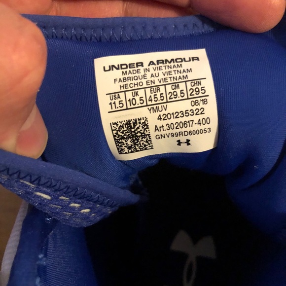 Under Armour HOVR Havoc ‘Blue’ Men’s Size 11.5 - Picture 8 of 8